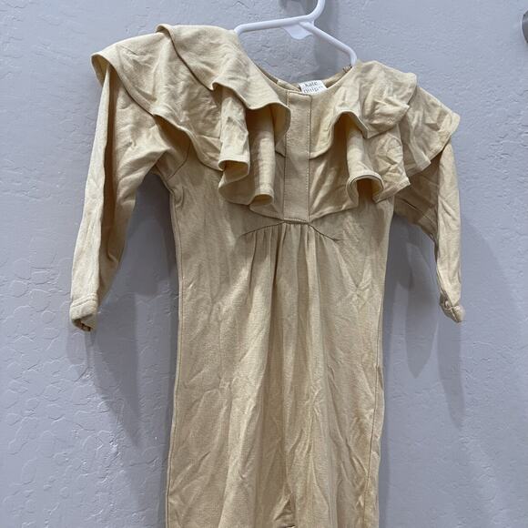 Kate Quinn Golden Ruffle Neck Bamboo Footie Romper - Picture 5 of 7